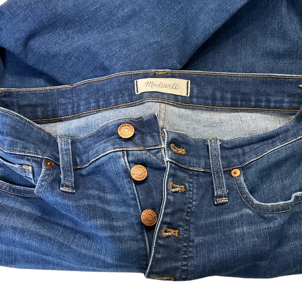 Madewell 10” High-Rise Raw Hem Button Fly Skinny Jeans Sz 30 - Picture 8 of 15